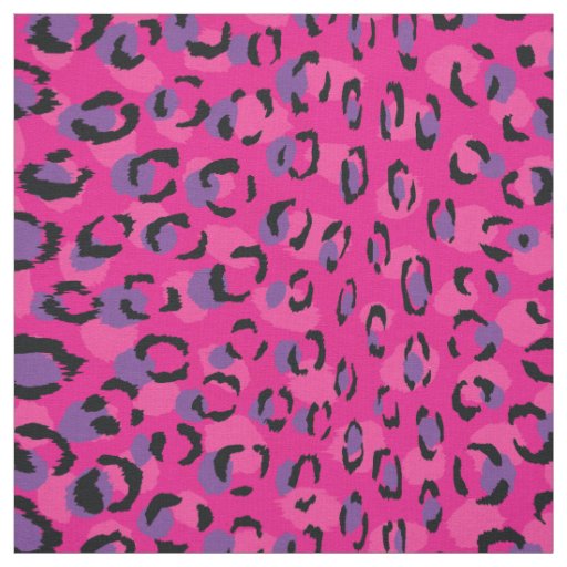 Chic girly pink purple black cheetah print pattern fabric