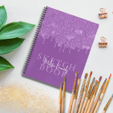 Purple Watercolor Personalized Artist's Sketchbook Notebook, Zazzle