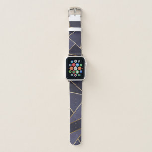 Chic Girly Purple & Gold Abstract Apple Watch Band