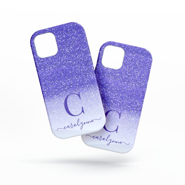 Chic Girly Purple Ombre Sparkle Glitter Case-Mate iPhone Case (Creator Uploaded)