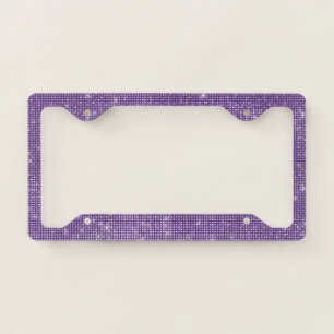 Chic Girly Purple Sparkle License Plate Frame