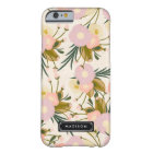 Chic Girly Retro Floral Lilac & Peach Personalized