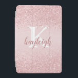 Chic Girly Rose Gold Glitter Sparkle Name Monogram iPad Mini Cover<br><div class="desc">Modern, girly, chic rose gold glitter ombre glam design with monogram and handwritten script name with extra sparkle on the name. CHANGES: You can change the text font style, size, color or placement or choose a different background color for a custom unique look by clicking on CUSTOMIZE FURTHER. Contact the...</div>