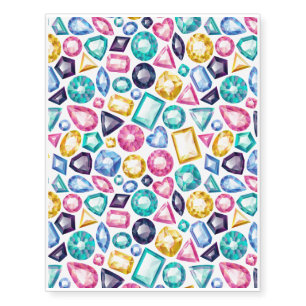 Chic Girly Shiny Diamond Gemstones Temporary Tattoos