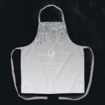 Chic Girly Silver Glitter Dripping Professional Apron<br><div class="desc">Chic Girly Silver Glitter Dripping Professional Apron</div>