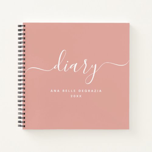Chic Girly Trendy Modern Minimal Personal Diary Notebook