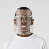 Chic glam chocolate doughnuts gold glitter girly face shield (Insitu)