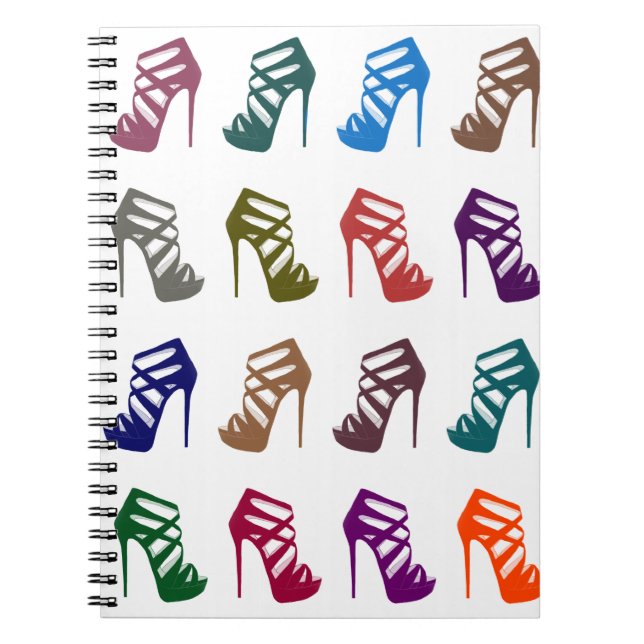 Chic Glam Colorful High Heels Shoe Custom Notebook (Front)