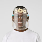 Chic glam gold glitter doughnuts modern girly face shield (Insitu)