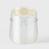 Chic glam gold glitter doughnuts modern girly face shield (Front)