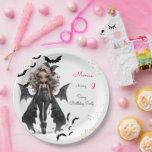 Chic glam gothic scary girl birthday party paper plates<br><div class="desc">scary Gothic girl birthday party item for  girls</div>