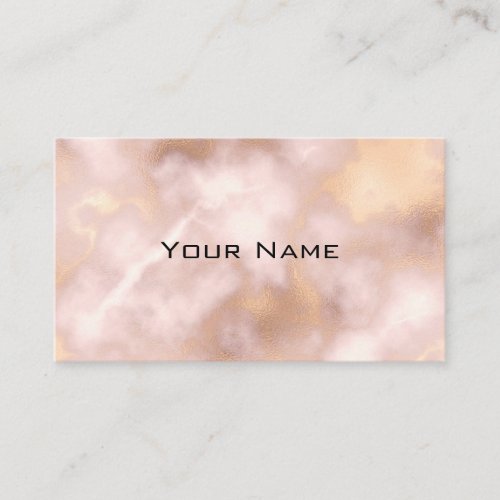 Chic Glam Luxury Copper Rose Gold Marble Pattern Business Card