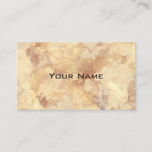 Chic Glam Luxury Vintage Brown Gold Marble Pattern Business Card