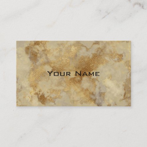 Chic Glam Luxury Vintage Brown Gold Marble Pattern Business Card