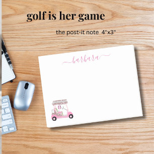 Chic Glam Personalized Golf Gal Golf Cart Post-it Notes