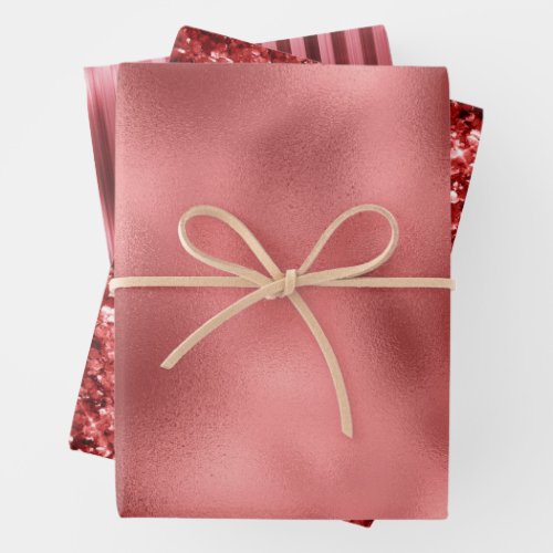 Chic Glam Red Wrapping Paper Sheets