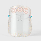 Chic glam rose gold glitter doughnuts modern girly face shield (Front)