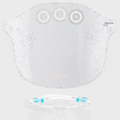 Chic glam silver glitter doughnuts, modern girly face shield (Front w/Glasses)