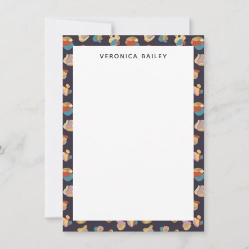 Chic Glam Trendy Gold Leopard Animal Print Pattern Note Card