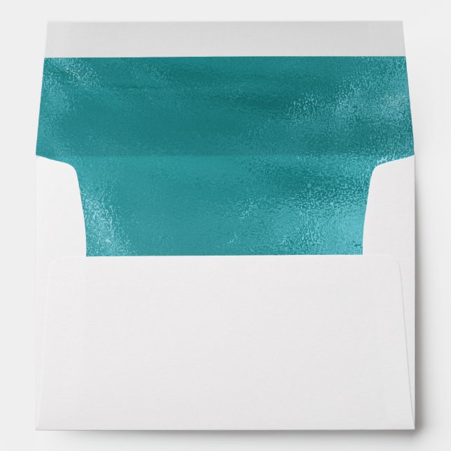 Chic Glam Turquoise Aqua Blue Birthday Envelope (Back (Bottom))