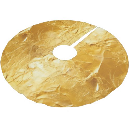 Chic Glam Yellow Gold Brushed Polyester Tree Skirt