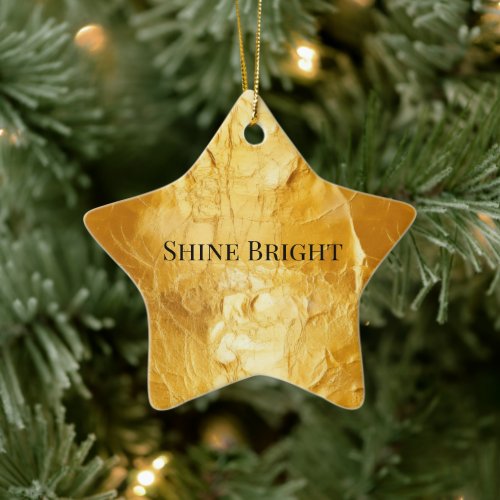 Chic Glam Yellow Gold Ceramic Ornament