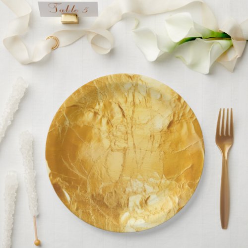 Chic Glam Yellow Gold Paper Plates