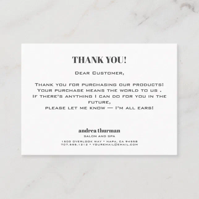 Chic Glitter Bokeh Thank you for your purchase Business Card | Zazzle