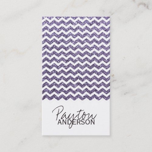 Chic Glitter Chevron Business Card Template