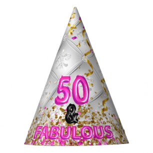 Chic Glitter Glam 50 Fabulous 50th Birthday Party Hat