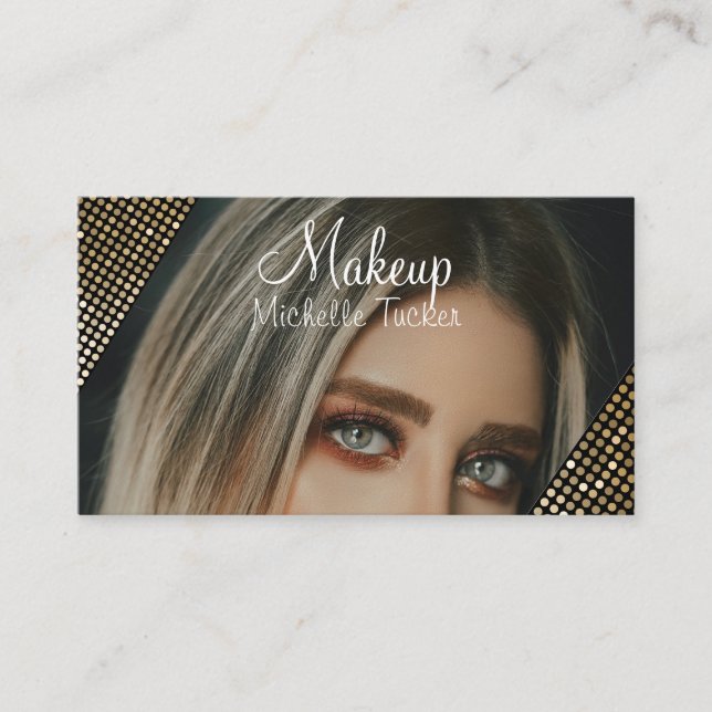 Chic Glitter Glam Makeup Artist Business Cards (Front)