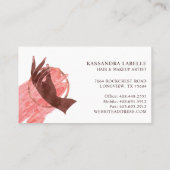 Chic Glitter Glam Nail Art Manicure Salon Monogram Business Card (Back)