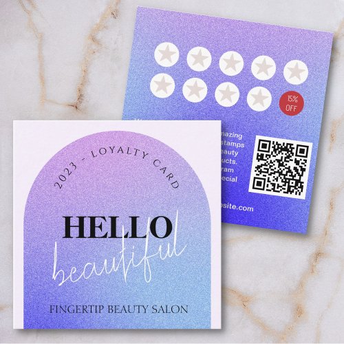 Chic Glitter Makeup Beauty Nail Salon Loyalty Card