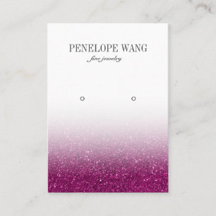 Chic Glitter Purple Ombre Jewelry Earring display Business Card