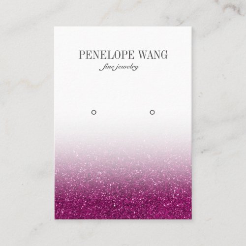 Chic Glitter Purple Ombre Jewelry  Earring display Business Card