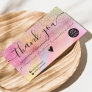 Chic glitter rainbow marble order thank you business card