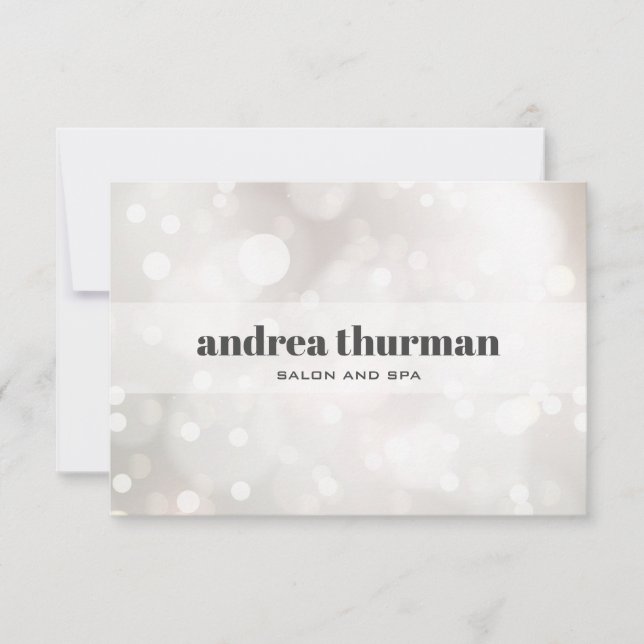 Chic Glitter Silver White Bokeh Gift Card (Front)