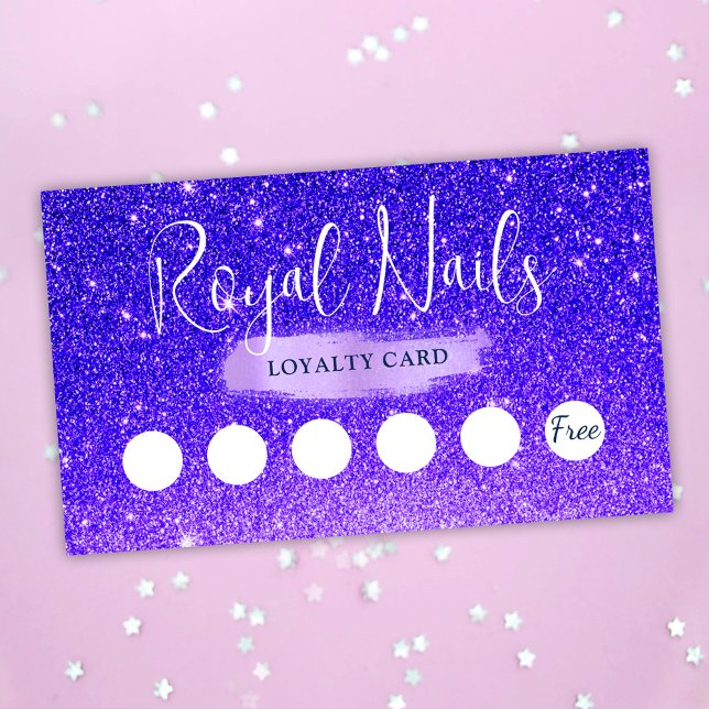 Chic Glitter SPA Nail Salon Makeup Loyalty Card (Chic Glitter SPA Nail Salon Makeup Loyalty Card)