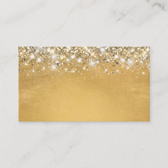Chic Glittery Gold Foil Blank Place Card (Front)