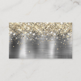 Chic Glittery Gold Silver Foil Blank Place Card