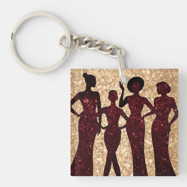 Chic glitz fashion party keychain (Front)