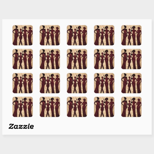 Chic glitz fashion party square sticker (Sheet)