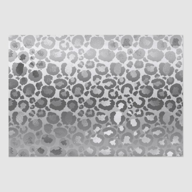 Chic Glitz Silver Glam Leopard Tissue Paper (Front)