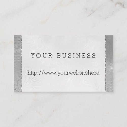 Chic Glitz Silver Lace Business Card