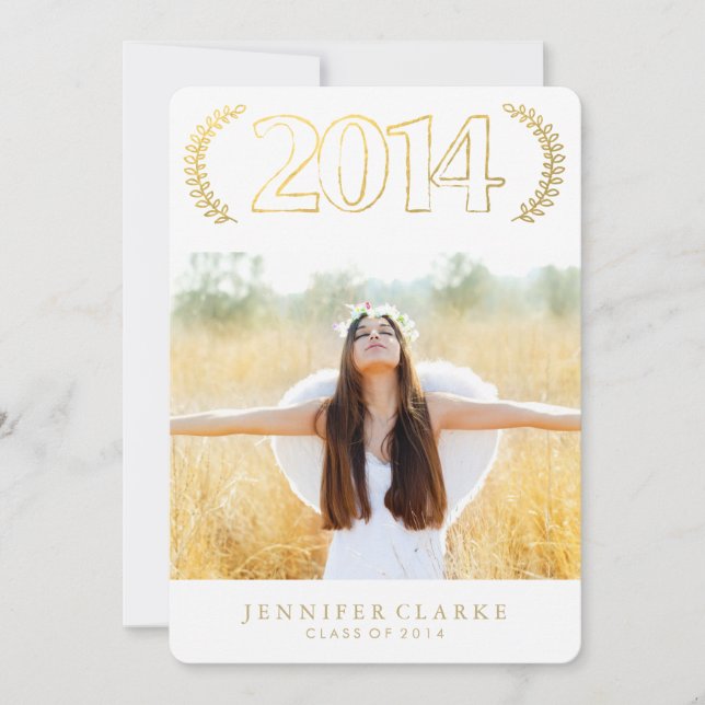 CHIC GOLD 2014 GRAD INVITATION (Front)