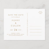 Chic Gold 4 Photo Template Save the Date (Back)