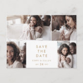 Chic Gold 4 Photo Template Save the Date (Front)
