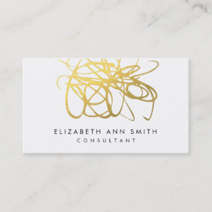 Chic Gold Abstract Brushstrokes Business Card Pack