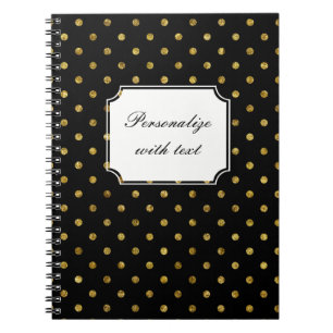 Chic Gold and Black Dots Notebook