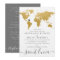 Chic Gold and Gray World Map Wedding Abroad